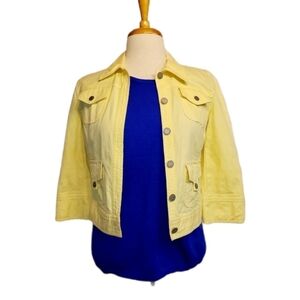 Cynthia Steffe Yellow Button Down Denim Jacket
